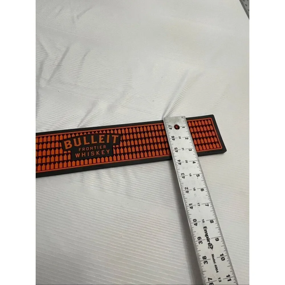 Bulleit Bourbon Whiskey BEER SPILL RAIL BAR MAT 3 1/2